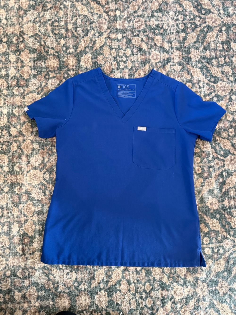 Figs Electric Blue V-Neck Catarina Scrub Top